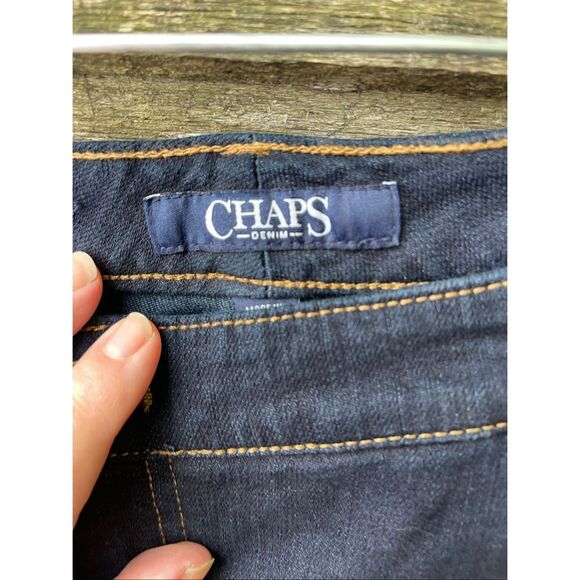 Chaps dark wash size 14 straight legs Daniella Curvy jeans - Picture 9 of 10